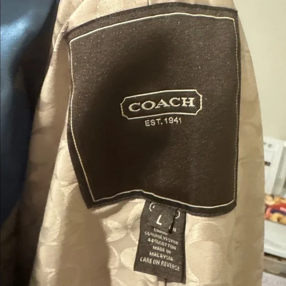 Coach Vintage Cotton Button Down Trench Coat Rain Resistant Preppy